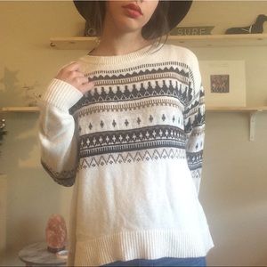Cream and brown sweater